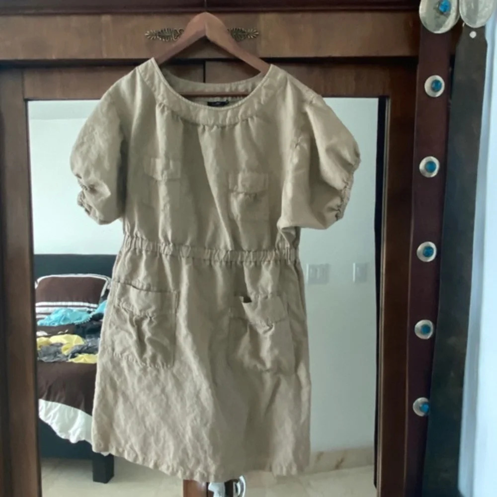 Dress linen Monoprix beige XL